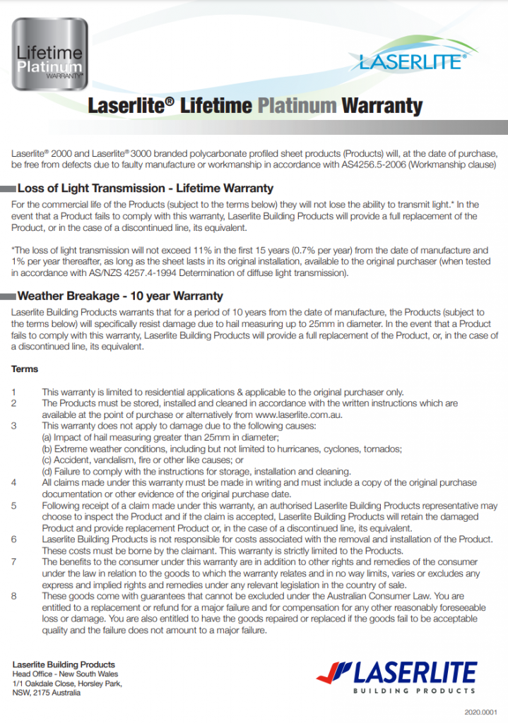 Laserlite 2000 3000 Warranty