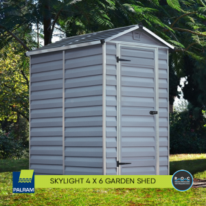 Skylight Pent Plastic 4 x 6 DIY Shed Kit in Grey